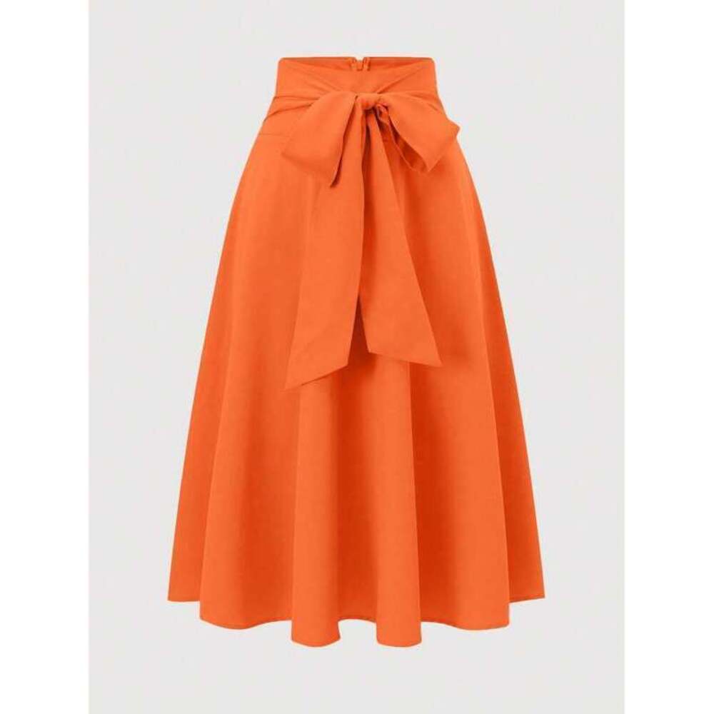 Franclia Solid Color Long Skirt, Versatile For Work And Everyday